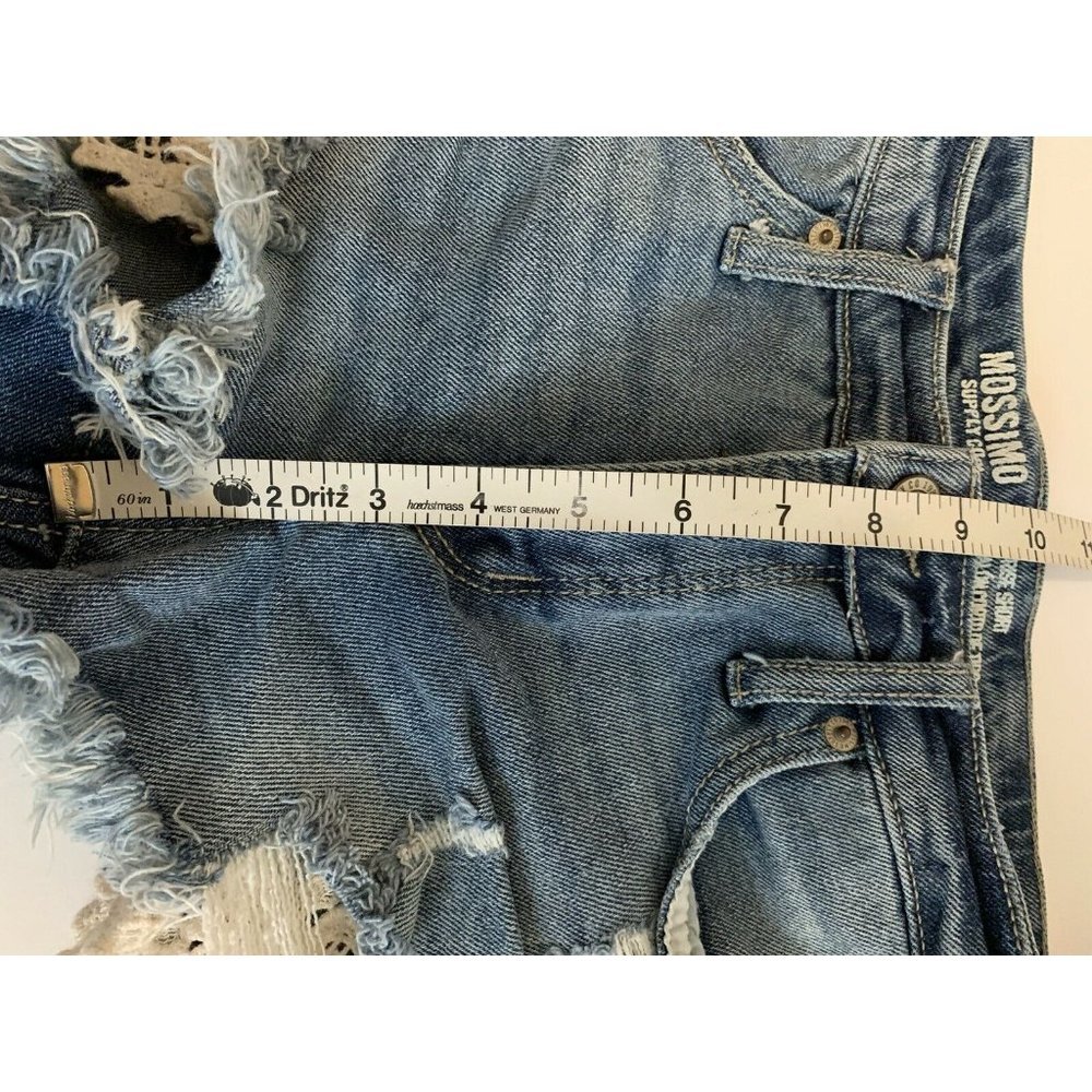 Mossimo Target Blue Jean Shorts Lace Highrise 00/24 - Picture 6 of 7